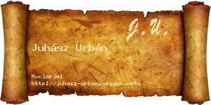 Juhász Urbán névjegykártya